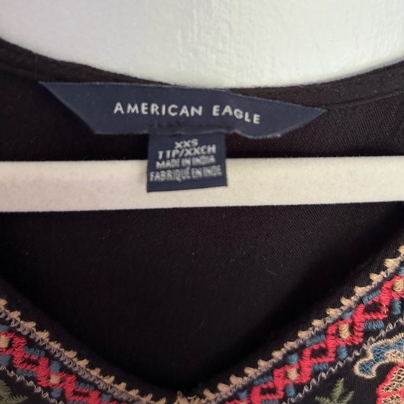 American Eagle embroidered Boho Long Sleeve Black - Picture 4 of 4
